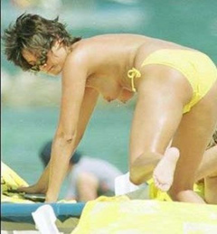 3. Melanie Sykes – Topless sunbathing, 2000