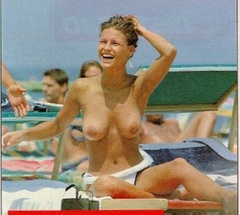 11. Michelle Hunziker – Topless sunbathing, 1999