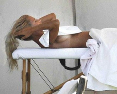 2. Michelle Hunziker – getting a massage, 2008