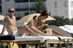 5. Oksana Andersson – Topless sunbathing, 2008