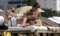 8. Oksana Andersson – Topless sunbathing, 2008