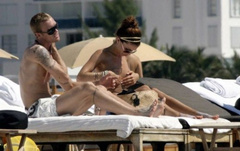 9. Oksana Andersson – Topless sunbathing, 2008