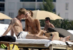 14. Oksana Andersson – Topless sunbathing, 2008