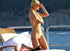 5. Paris Hilton – Topless sunbathing, 2010