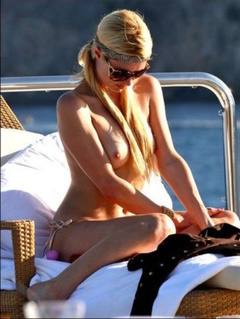 9. Paris Hilton – Topless sunbathing, 2010