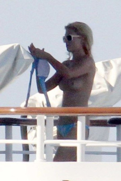 2. Paris Hilton – Topless sunbathing, 2010