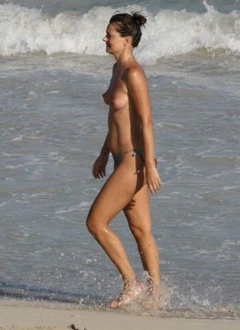 7. Paulina Porizkova – Topless swimming, 2009