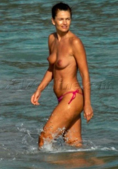 2. Paulina Porizkova – topless at the beach, 2009