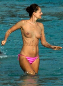 4. Paulina Porizkova – topless at the beach, 2009