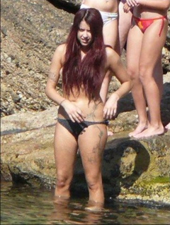7. Peaches Geldof – Topless swimming, 2009