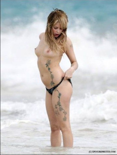 9. Peaches Geldof – topless at the beach, 2009