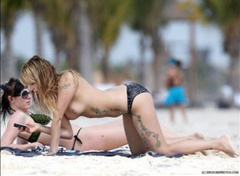 11. Peaches Geldof – topless at the beach, 2009