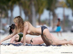 13. Peaches Geldof – topless at the beach, 2009