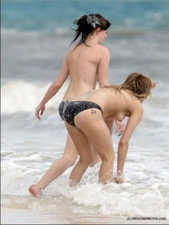 18. Peaches Geldof – topless at the beach, 2009