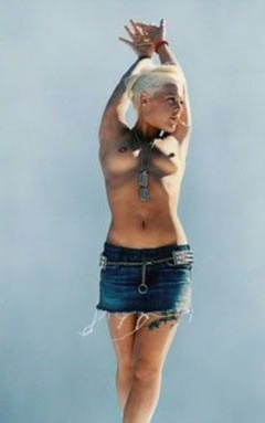 3. Pink – posing topless, 2006