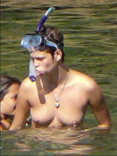 5. Pixie Geldof – Topless swimming, 2009