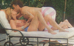 1. Rachel Hunter – Topless sunbathing, 2003