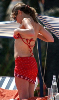 5. Rachel Stevens – red bikini, 2004