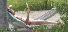 1. Rebecca Gayheart – Topless sunbathing, 2003