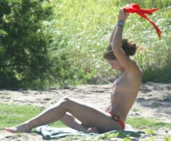3. Rebecca Gayheart – Topless sunbathing, 2003