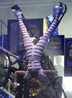 6. Rihanna – Stripes suit in Concert, 2009
