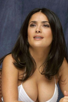 5. Salma Hayek Large Breast – Ugly Betty Press Conference, 2006