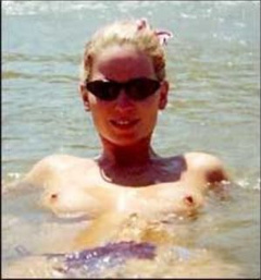 3. Sarah Harding – Topless swimming, 2000