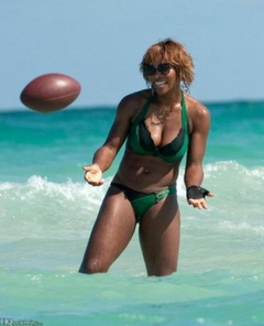 6. Serena Williams – green bikini, 2010