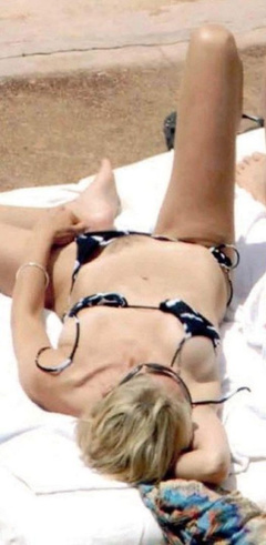 3. Sharon Stone – Topless Tanning, 2007