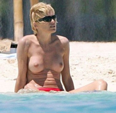 8. Sharon Stone – topless at the beach, 2005