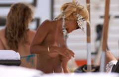 3. Shauna Sand – Topless sunbathing, 2009