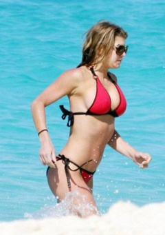 2. Stacy Ferguson - Fergie – red bikini, 2008
