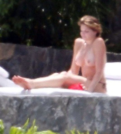 2. Stephanie Seymour – Topless sunbathing, 2011