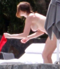 4. Stephanie Seymour – Topless sunbathing, 2011