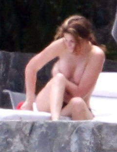 5. Stephanie Seymour – Topless sunbathing, 2011