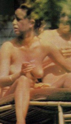 1. Susan George – Topless sunbathing