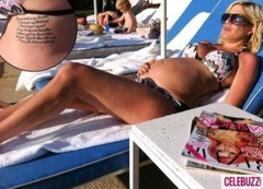 5. Tori Spelling – Preggers in Bikini Showing Tattoo