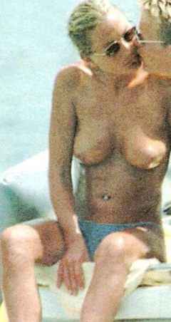 3. Tracy Shaw – Topless sunbathing, 2000