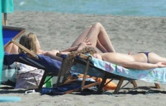 2. Vanessa Hessler – Topless sunbathing, 2010