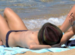 3. Vanessa Paradis – Topless sunbathing, 2012