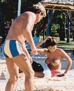 2. Verona Feldbusch – Topless sunbathing