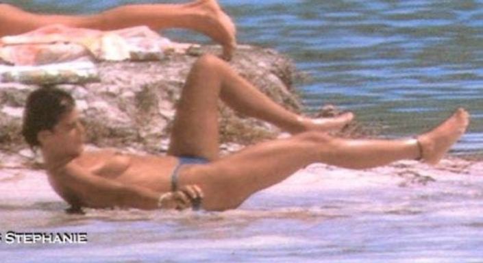 Princess Stephanie of Monaco - Topless sunbathing.