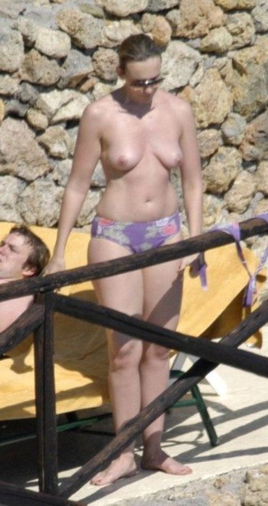 Toni Collette - Topless sunbathing, 2005 
