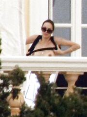 Angelina Jolie – topless on a balcony, 2008