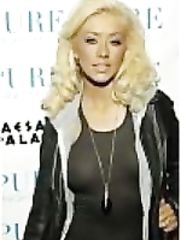 Christina Aguilera – Skin tight grey dress