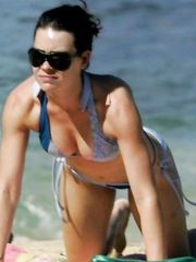 Evangeline Lilly – blue bikini, 2005