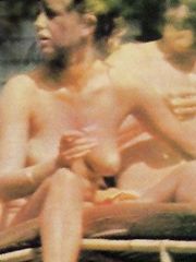 Susan George – Topless sunbathing