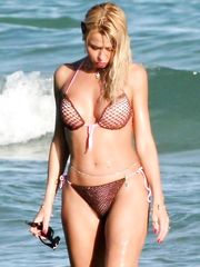 Valeria Marini – bikini at the beach, 2006