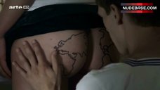 5. Marie Kremer World Map Tattoo on Butt – Les Cinq Parties Du Monde