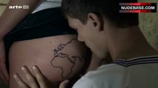 7. Marie Kremer World Map Tattoo on Butt – Les Cinq Parties Du Monde